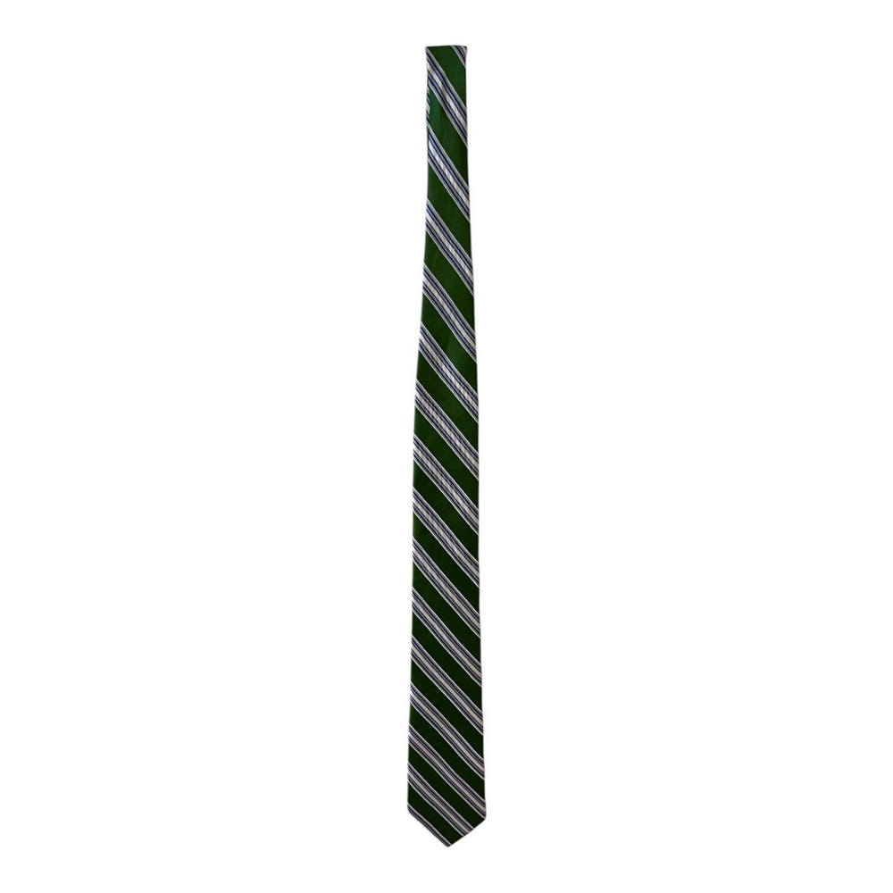 Tommy Hilfiger Green and White Striped Tie
